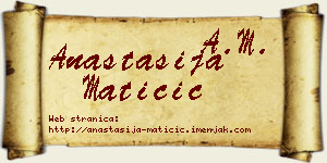 Anastasija Matičić vizit kartica